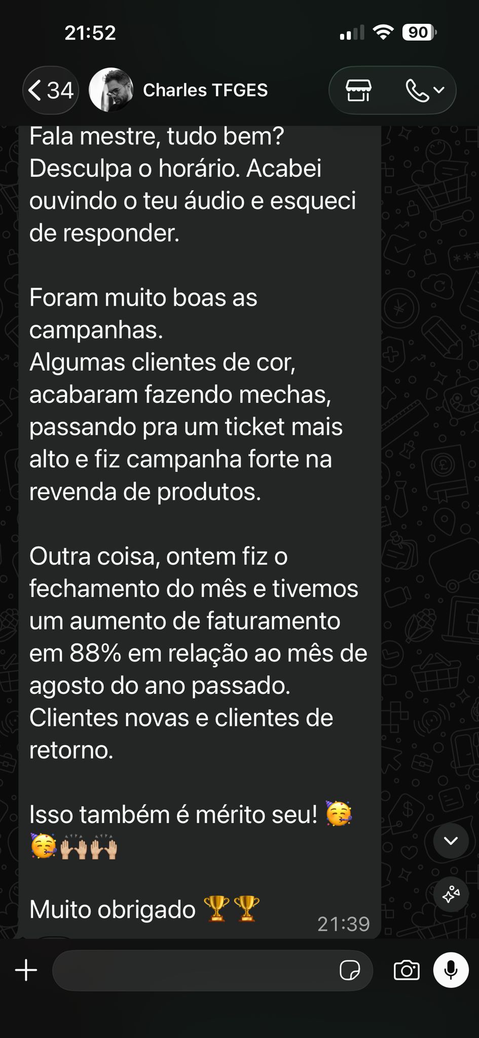 Depoimento de cliente